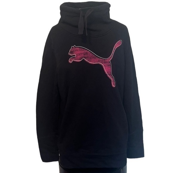 Puma Hoodie Black and Pink womens size large - Picture 1 of 7